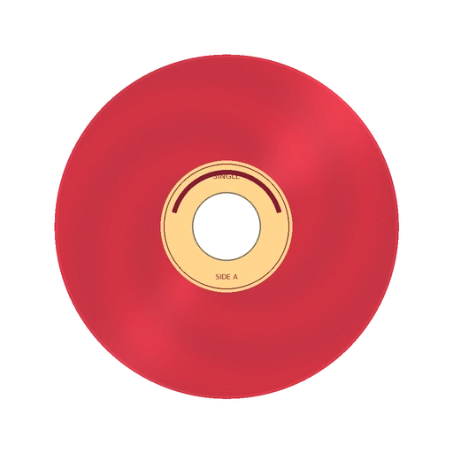 Translucent red single with a large center hole