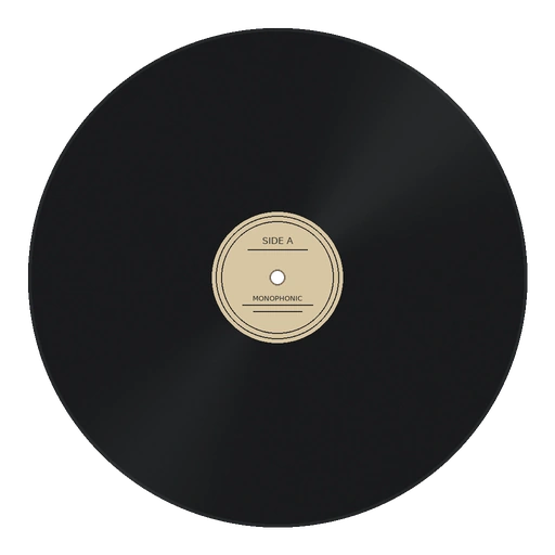 Black shellac-style record with a small cream label