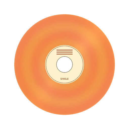 Translucent orange single with a large center hole